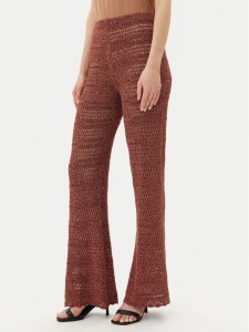 TWINSET Spodnie dzianinowe 251TT3196 Brązowy Wide Leg