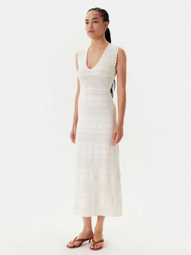 Morgan Sukienka dzianinowa 242-RMALISA Beżowy Slim Fit