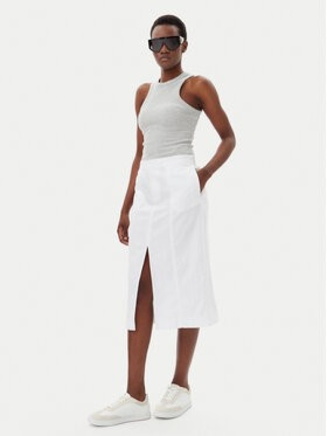 Calvin Klein Jeans Spódnica midi J20J225327 Biały Regular Fit