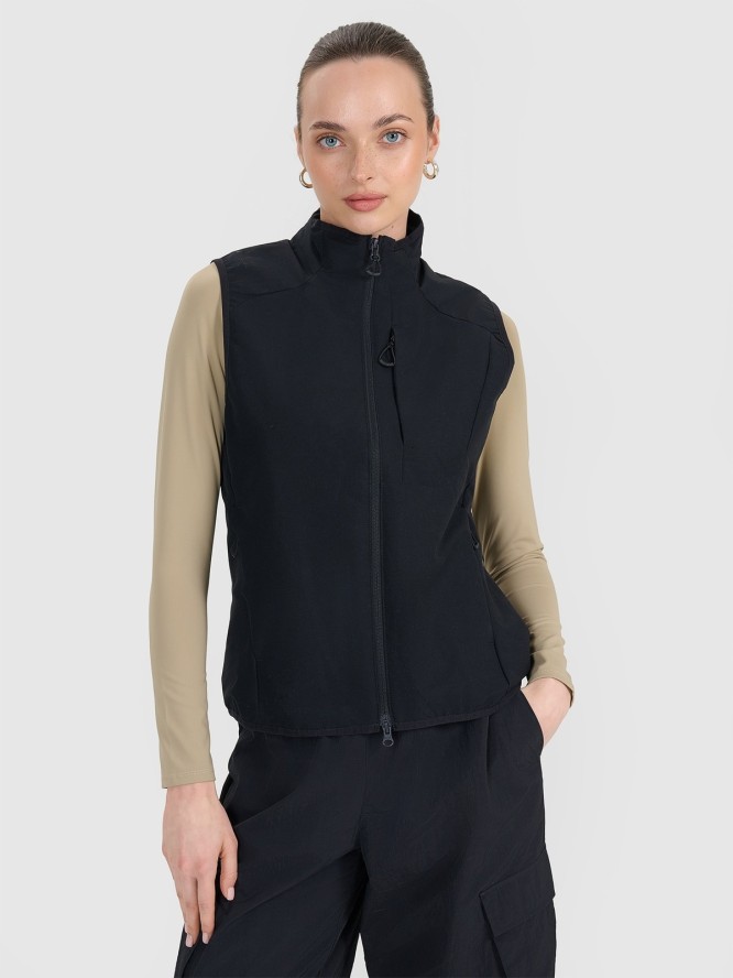 4F Bezrękawnik ze stójką damski - czarny M