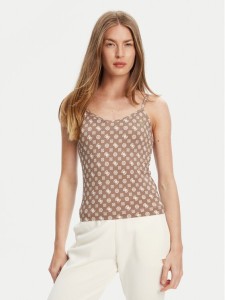 Guess Top V5YP11 MC03W Brązowy Slim Fit