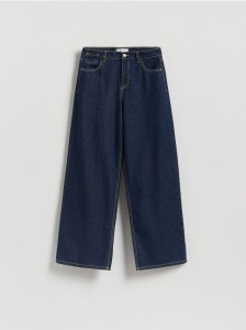 Jeansy wide leg - granatowy