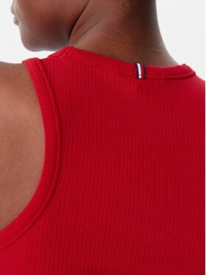 Tommy Hilfiger Top WW0WW38635 Czerwony Slim Fit