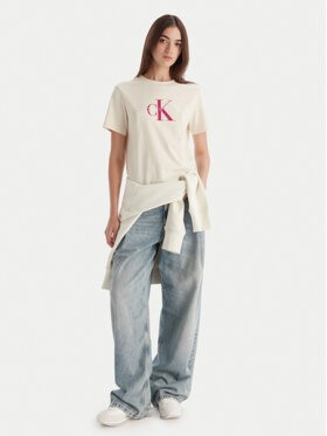 Calvin Klein Jeans T-Shirt Hero LV047B865G Beżowy Regular Fit