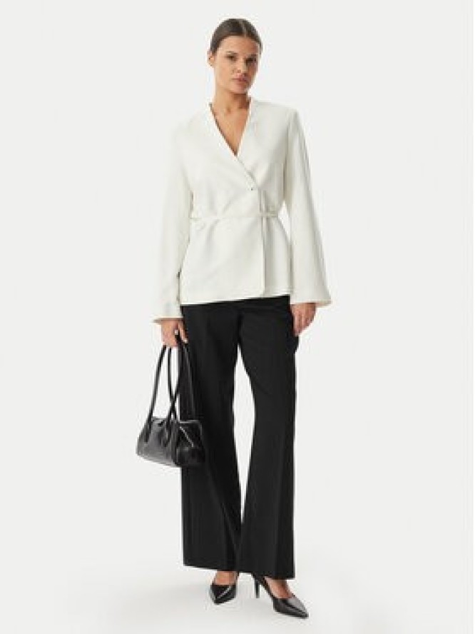 Calvin Klein Marynarka LV044F408G Kremowy Regular Fit