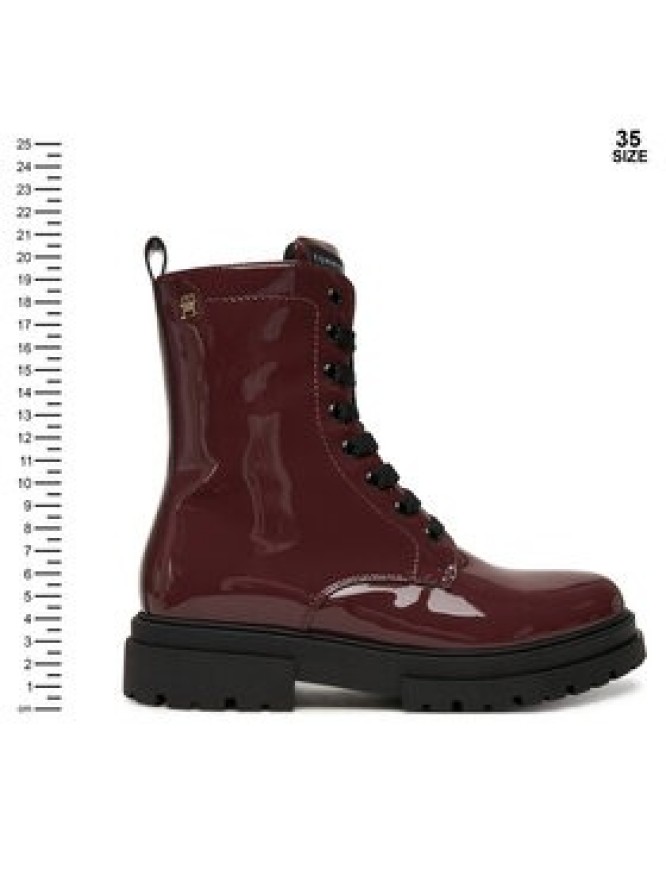 Tommy Hilfiger Trapery Lace-Up Bootie T4A5-34025-0775 D Bordowy