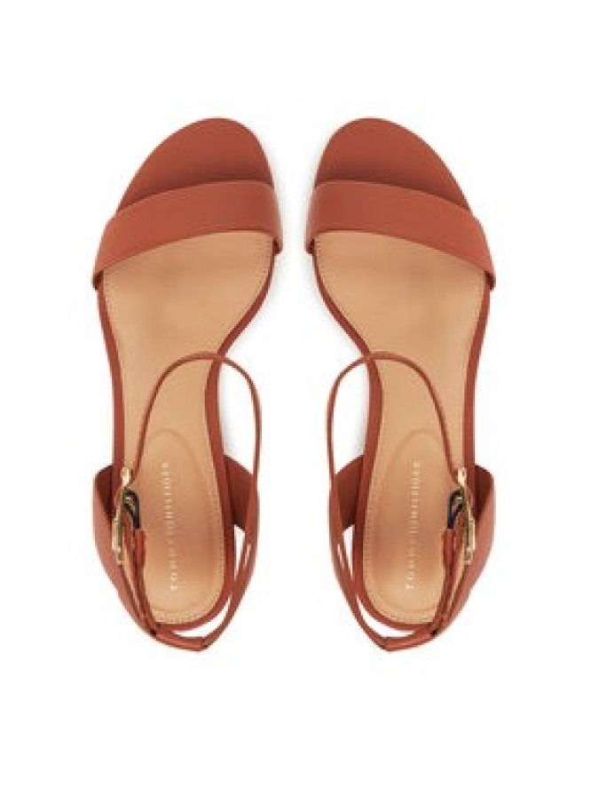 Tommy Hilfiger Espadryle Leather Ankle Strap Espad Sandal FW0FW08533 Brązowy