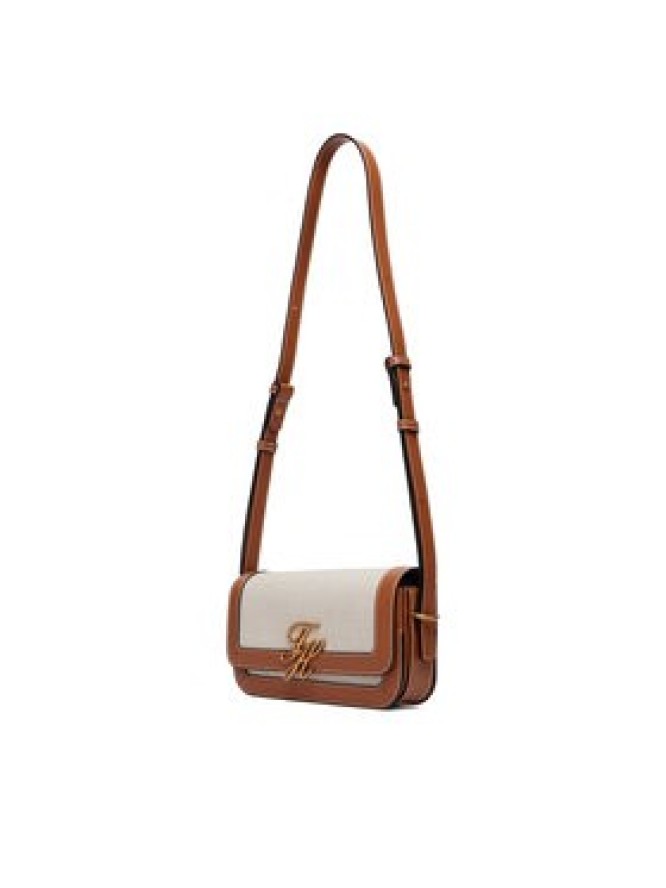 Tommy Hilfiger Torebka Th Script Flap Crossover Canvas AW0AW18737 Kremowy