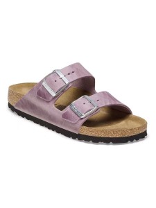 Birkenstock Skórzane klapki "Arizona" w kolorze lawendowym rozmiar: 37
