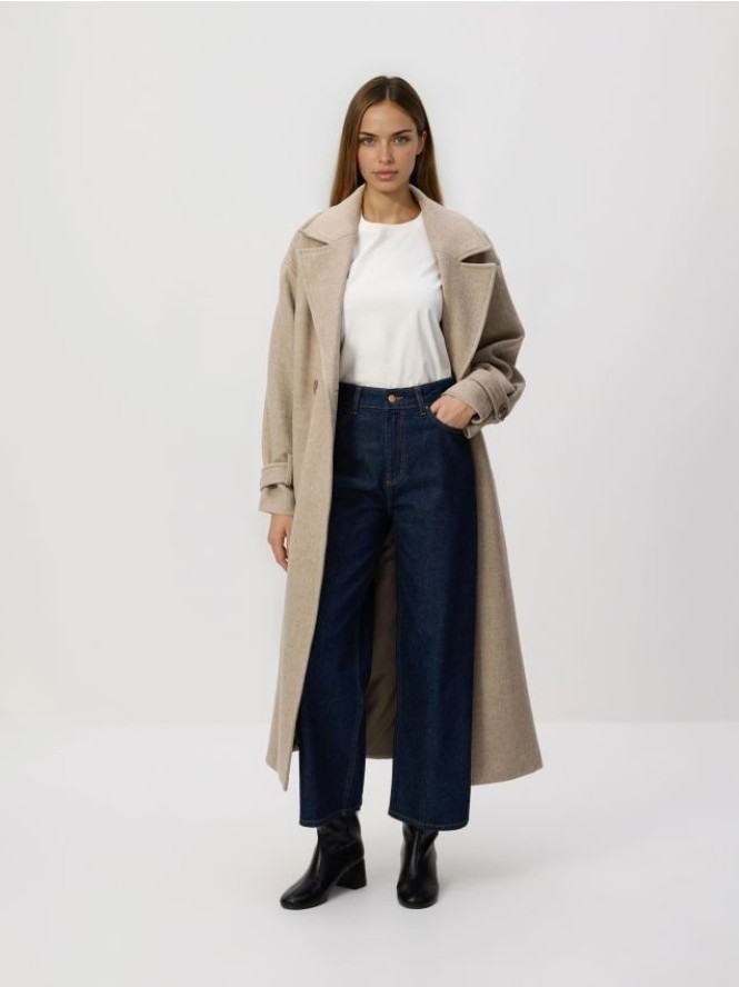 Jeansy culotte - granatowy