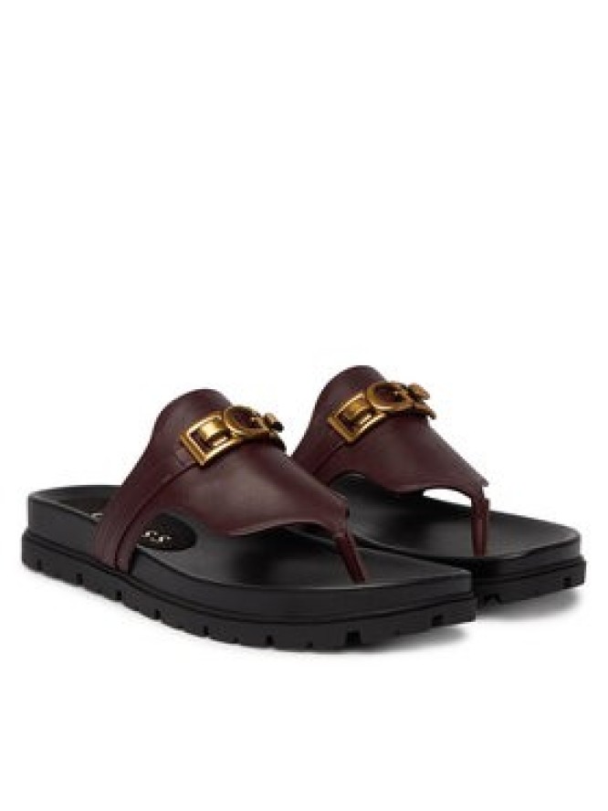 Guess Japonki FLJFRR LEA03 Bordowy