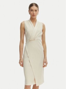 Rinascimento Sukienka koktajlowa CFC0128108003 Beżowy Slim Fit