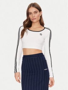 adidas Bluzka adicolor 3-Stripes JD4625 Biały Slim Fit