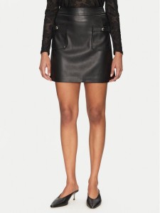 Morgan Spódnica z imitacji skóry 251-JMAY Czarny Regular Fit