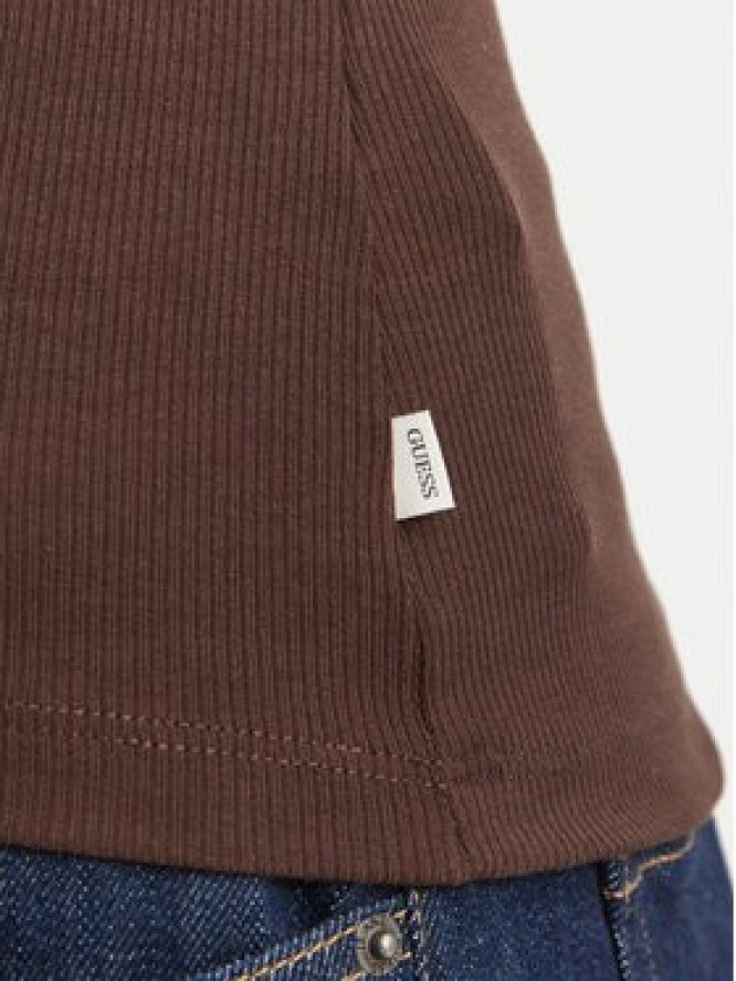 Guess Jeans Bluzka W6BP06 K5471 Brązowy Slim Fit