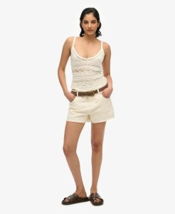 superdry Szorty Mid Rise Denim Hot z organicznej bawełny