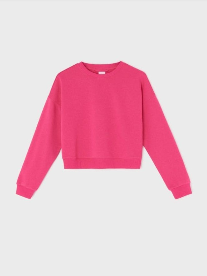 Gładka bluza crewneck - różowy