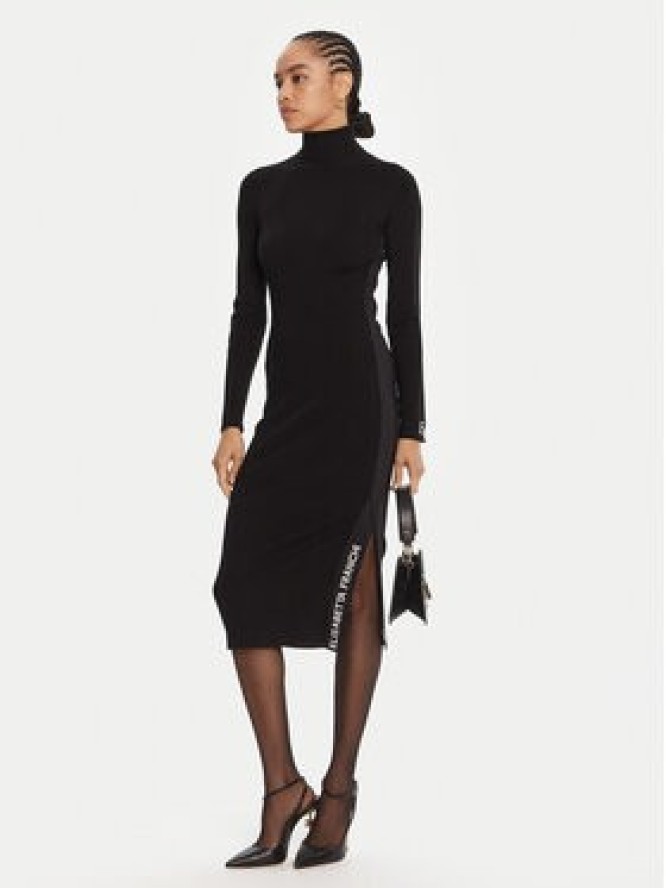 Elisabetta Franchi Sukienka dzianinowa AM-03S-56E2-V390 Czarny Slim Fit