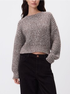 Wzorzysty sweter - brązowy