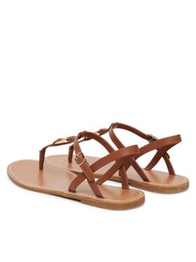 Tommy Hilfiger Sandały Leather Thong Sandal FW0FW09127 Brązowy