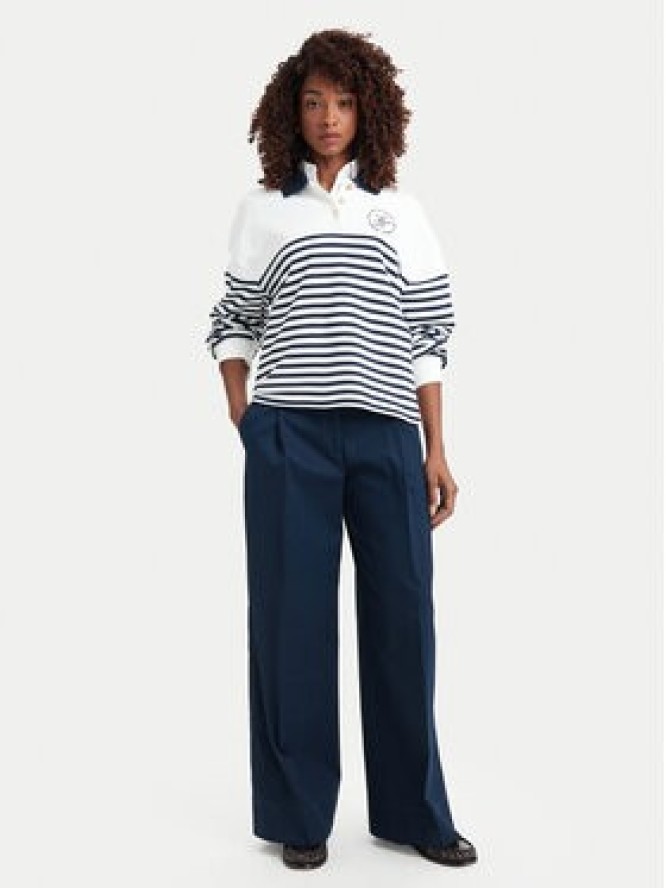 Tommy Hilfiger Spodnie materiałowe Dressing WW0WW50135 Granatowy Wide Leg