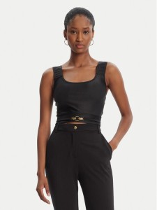Just Cavalli Top Crop Element 79PAM2A6 Czarny Slim Fit