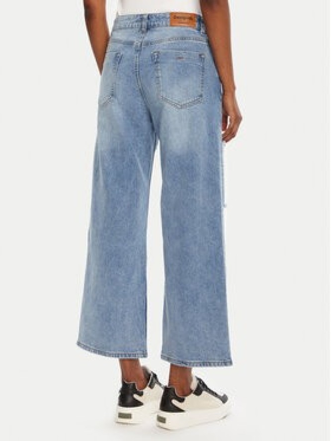 Desigual Jeansy Patches 25WWDD20 Niebieski Wide Leg