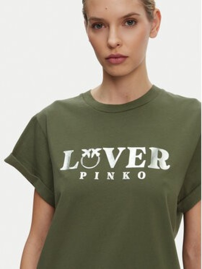 PINKO T-Shirt 104605 A2D1 V49 Zielony Regular Fit