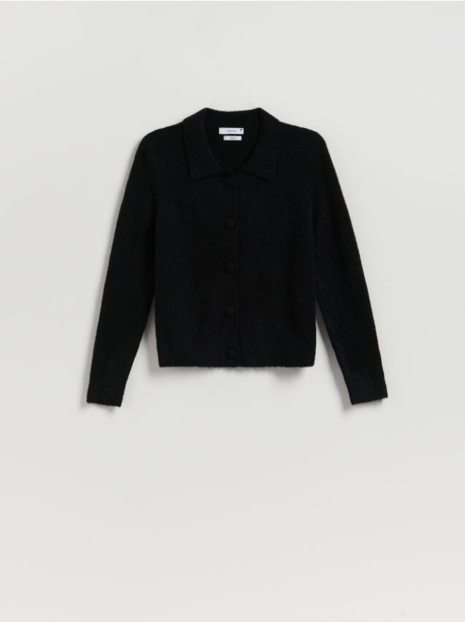 Kardigan z domieszką alpaki - czarny