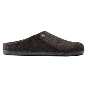 Unisex muły Birkenstock Zermatt Shearling brązowe wąskie 1016571