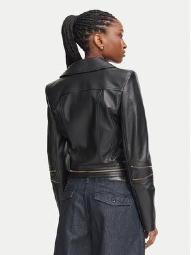 Elisabetta Franchi Kurtka skórzana GD-01Z-66E2-V1490 Czarny Regular Fit