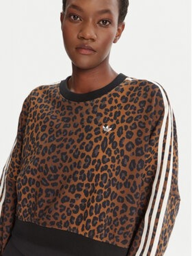 adidas Bluza Leopard JW7303 Brązowy Regular Fit