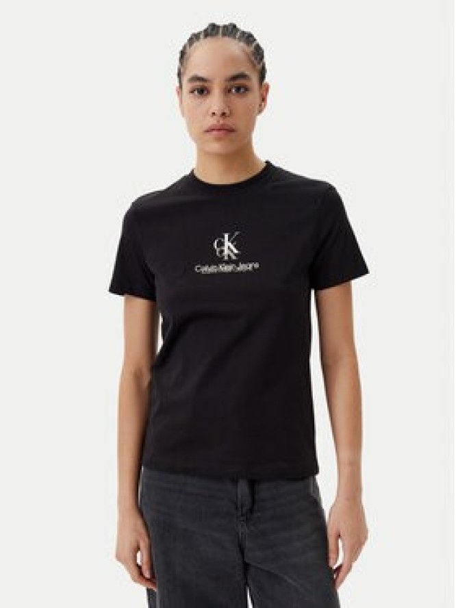 Calvin Klein Jeans T-Shirt Shadow Graphic J20J225545 Czarny Regular Fit