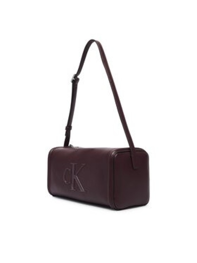 Calvin Klein Torebka Bold Ck Slouchy Shoulder Bag LV04F3894G Brązowy ciemny