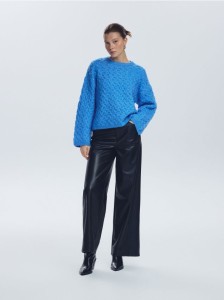 Strukturalny sweter - jasnoniebieski