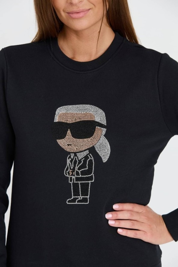 KARL LAGERFELD Czarna damska bluza Ikonik 2.0, Rozmiar XS