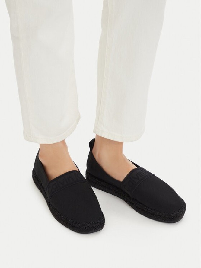 Calvin Klein Espadryle Oblique Espadrille Webbing HW0HW02934 Czarny