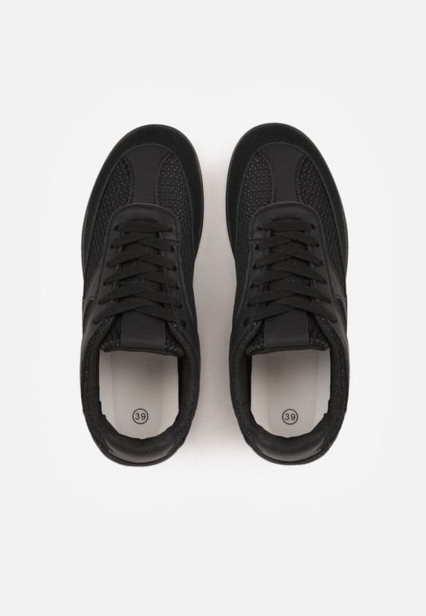 Czarne Sneakersy Ozdobione Geometrycznym Motywem Lamemisia