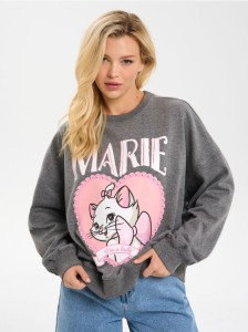 Bluza crewneck z nadrukiem Marie - szary