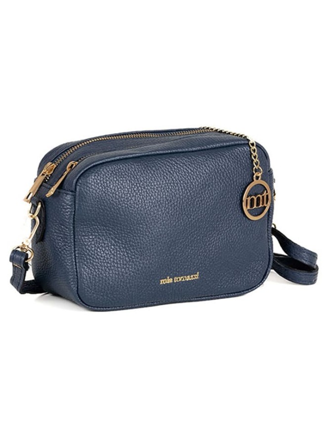 Mia Tomazzi Skórzana torebka "Astolfo" w kolorze granatowym - 23 x 16 x 11 cm rozmiar: onesize