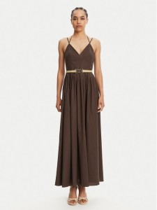 TWINSET Sukienka letnia 251TT2100 Brązowy Regular Fit