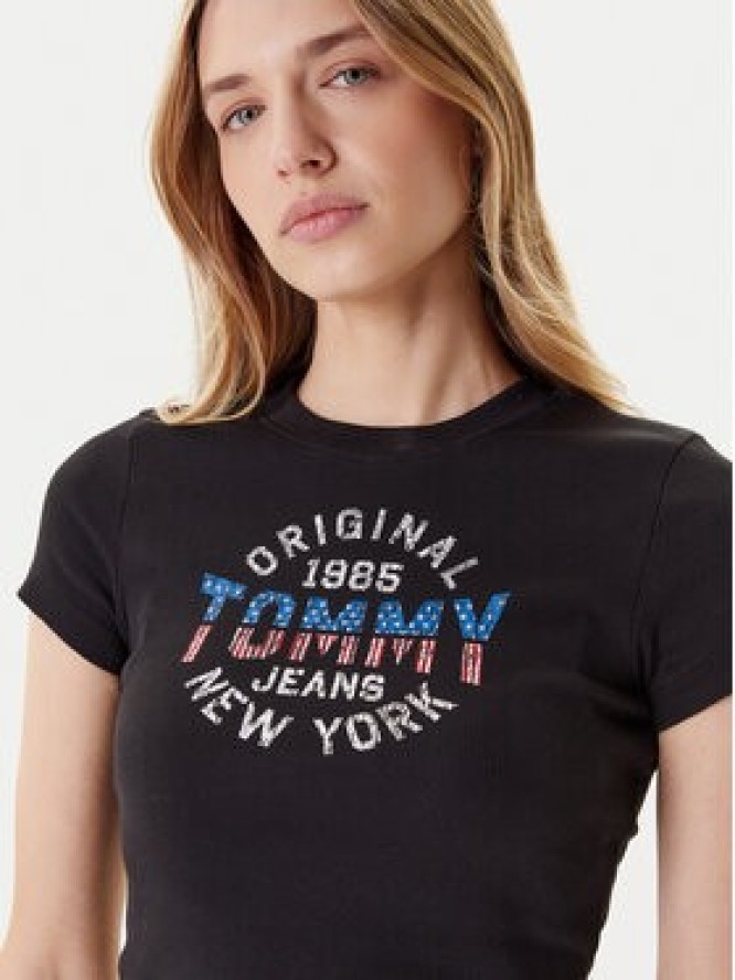 Tommy Jeans T-Shirt DW0DW21421 Czarny Slim Fit