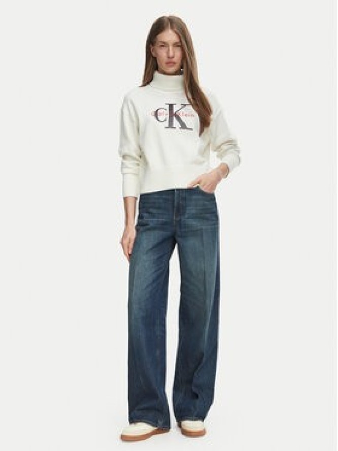 Calvin Klein Jeans Golf LV047H329G Kremowy Regular Fit