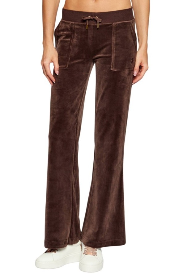 JUICY COUTURE Czekoladowe spodnie dresowe damskie Layla Low Rise, Rozmiar S