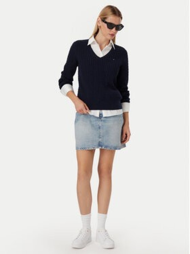 Tommy Hilfiger Sweter WW0WW44987 Granatowy Regular Fit