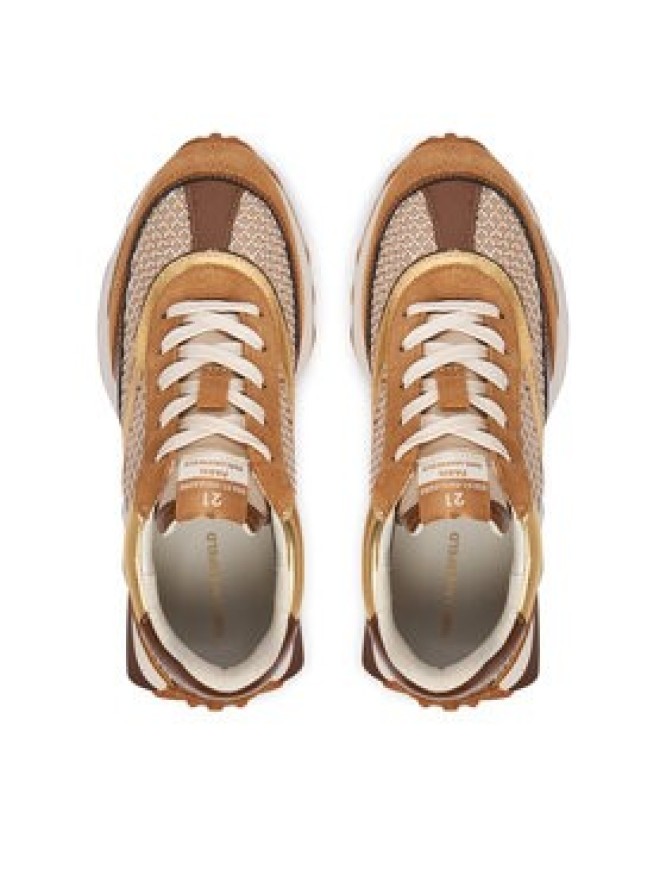 KARL LAGERFELD Sneakersy Zone KL62933N Beżowy ciemny