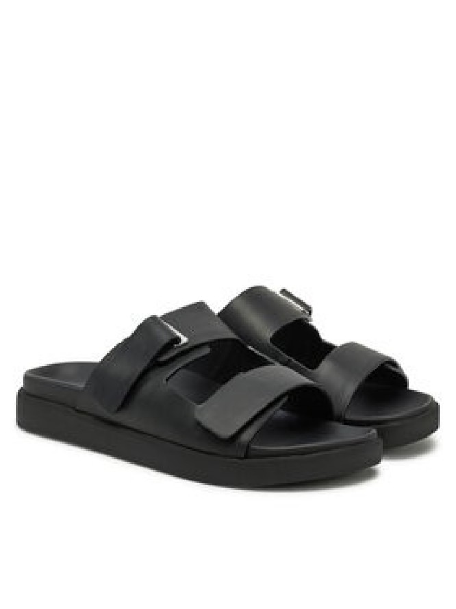 Calvin Klein Sandały Flat Adj Slide Eyelet HW0HW02489 Czarny