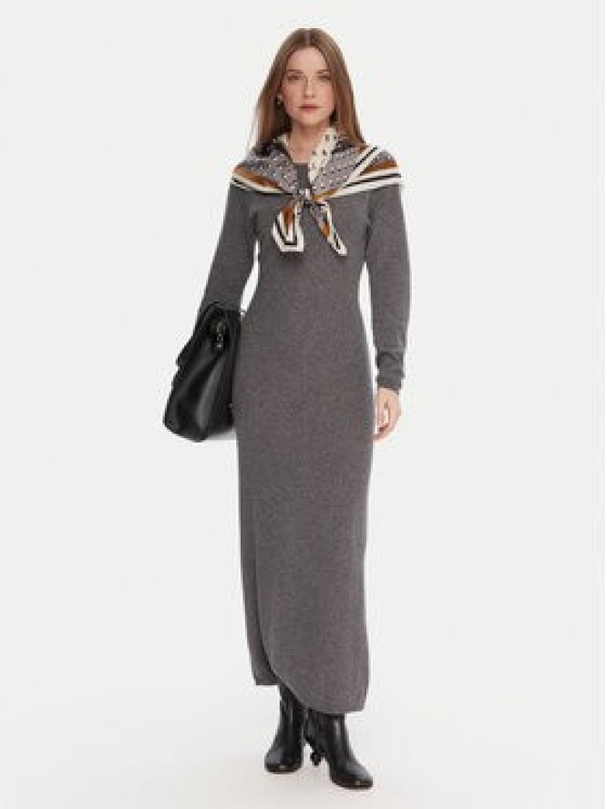 Kontatto Sukienka dzianinowa 3M0964C Szary Slim Fit