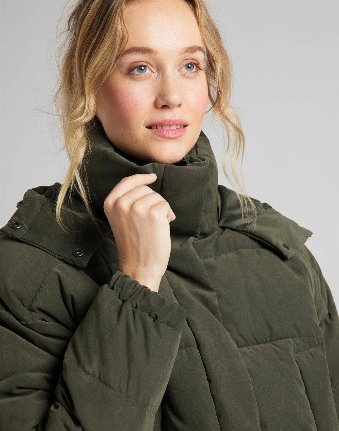 LEE PUFFER JACKET DAMSKA KURTKA ZIMOWA SERPICO GREEN L56VMMOJ 112113117