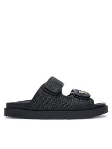 Tommy Hilfiger Klapki Double Strap Raffia FW0FW09122 Czarny